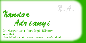 nandor adrianyi business card